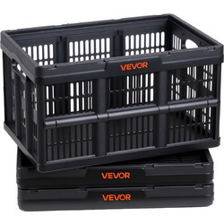VEVOR Πλαστικά Πτυσσόμενα Κουτιά Αποθήκευσης 45L, Σετ 3 Τεμαχίων, Στοιβαζόμενα με Χερούλια, Αντοχή 15 kg ανά Κουτί, για Οργάνωση Σπιτιού KZDSLCWKHS45UD0DE001V0
