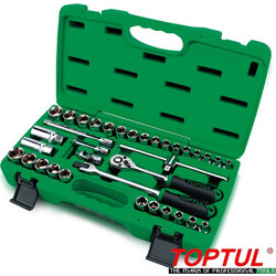 Toptul GCAI3501 Σετ καστάνια και καρυδάκια 3/8 35τεμ metric , inch