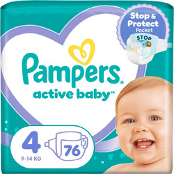 Pampers Active Baby Πάνες No4 9-14kg 76τμχ
