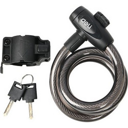 DELI DELI κλειδαριά ποδηλάτου με κλειδί DL508062, Φ12mm, 1m, μαύρη
