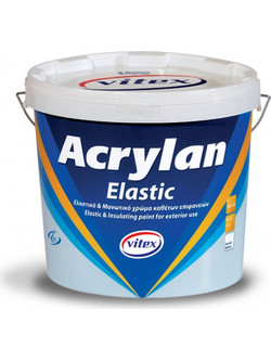 Vitex Acrylan Elastic Ακρυλικό Ελαστομερές Χρώμα Εξωτερικού Χώρου Βάση TR 3lt