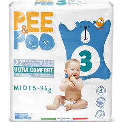Pee&poo πάνες ultrafit midi μέγεθος 3 22τμχ