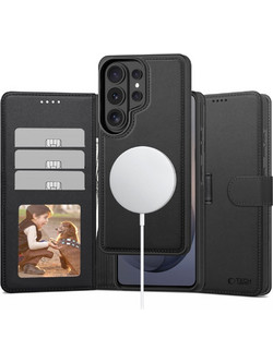 Tech-Protect Smart Wallet Matte Black Back Cover (Samsung Galaxy S26 Ultra)
