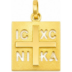 Μενταγιόν χρυσό Κ14 με Σταυρό IC XC NI KA