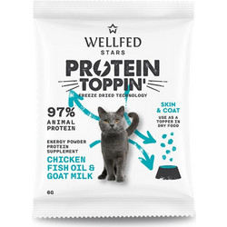 Wellfed Protein Toppin' Skin & Coat Συμπλήρωμα Διατροφής Γάτας για Ενίσχυση Ανοσοποιητικού σε Σκόνη 6gr