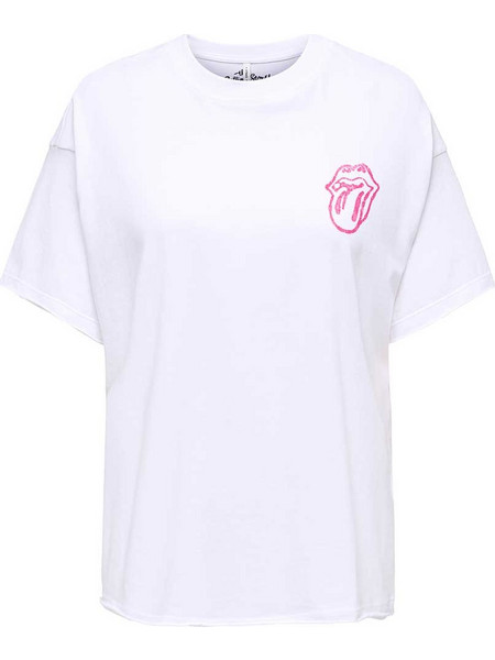 Only Γυναικεία κοντομάνικη μπλούζα Rolling Stones Tank Top 15370160-Bright White