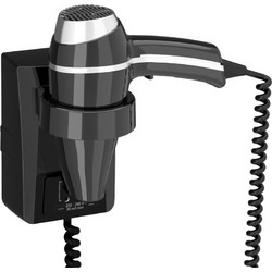 Επιτοίχιο Σεσουάρ, Jvd, 8221203, Clipper II Support Dual V Shaver Socket, 1400W, μαύρο Μαύρο