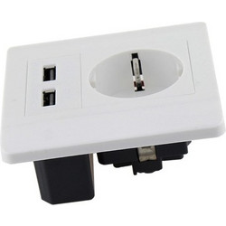 Εσωτερική πρίζα ρεύματος σούκο με 2 USB θύρες (YDSSOC2EU-521-2UB)
