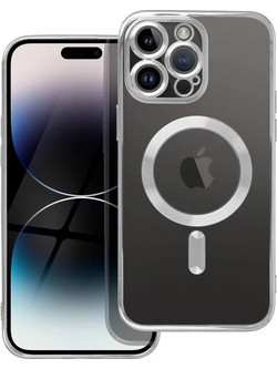 Forcell iPhone 14 Pro MagSafe Electro Θήκη Με Πλαίσιο Σιλικόνης Διάφανη - Silver