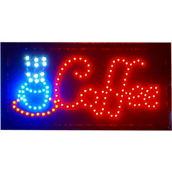 Coffee Πινακίδα LED με Κίνηση Μονής Όψης Μεγάλη 55x33cm