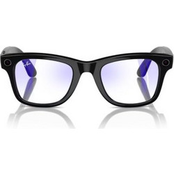 Ray-Ban Meta Wayfarer AI Glasses, Shiny Black Frame, Clear Lens