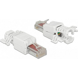 Delock RJ45 Plug Cat.6 UTP Toolfree (Kit of 2) - White