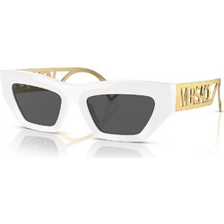 Versace VE4432U 401/87 Γυναικεία Γυαλιά Ηλίου Τετράγωνα Κοκάλινα Λευκά με Μαύρο Polarized Φακό