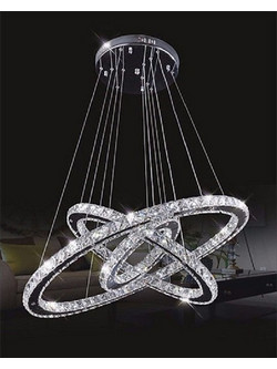 Πολυέλαιος LED Universe B50-F 55W, 3 Δαχτυλίδια, 6500K Λευκό, Ακρυλικά Κρύσταλλα