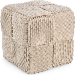 Bizzotto Dado Πουφ Υφασμάτινο Μπεζ 40x40x41 Εκ