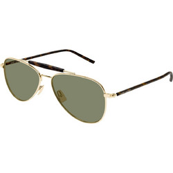 Saint Laurent SL864 003 Ανδρικά Γυαλιά Ηλίου Aviator Μεταλλικά Ταρταρούγα με Πράσινο Φακό