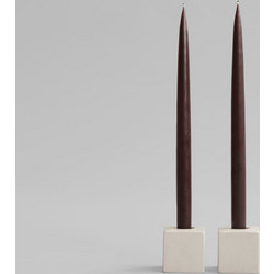 Κηροπήγιο Cube High Glazed - Σετ 2 τμχ, Κεραμικό Άσπρο Birch H6 x W6 x L6 cm 101 COPENHAGEN