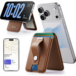 ESR - Geo HaloLock Wallet Stand - MagSafe, Vegan Leather, All in One Pocket, Holds 1-5 Cards - Caramel Brown - (2K6091062)