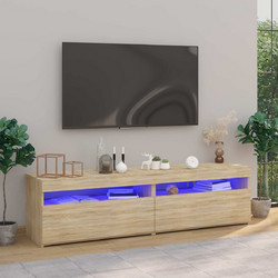 vidaXL Έπιπλο Τηλεόρασης Ξύλινο Sonoma με Φωτισμό Led Μ75xΠ35xΥ40cm 804398