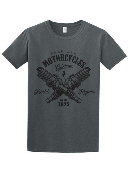American Motorcycles Custom Unisex T-Shirt ΑΝΘΡΑΚΙ