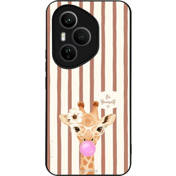 Sonique Stripe Stories Series Θήκη (Honor 400 Pro 5G) με Σχέδιο «Καφέ - Καμηλοπάρδαλη με Τσιχλόφουσκα»
