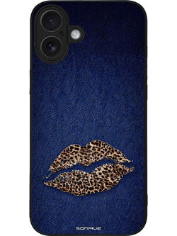 Sonique Diva Series Back Cover Denim Leopard (iPhone 16 Plus)