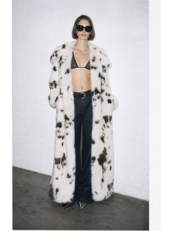 Long Fur Coat Lumina Animal Print