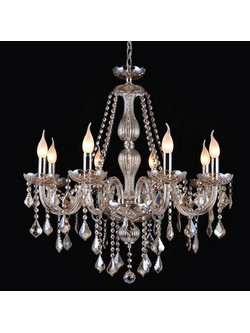 Artekko Chandelier Luna Πολυέλαιος 8φωτος Ε14 με Σαμπανιζέ Κρύσταλλο (60x60x68)cm