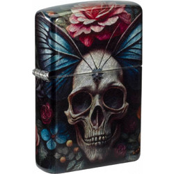 Zippo 46848 Floral Butterfly Skull Design