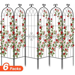 VEVOR Garden Trellis, 180 x 52,5 cm Rose Trellis, 6 Packs Garden Flower Rose Trellies with Powder-coated Finish & Convenient Locking Design, Plant Support Trellises for Flowers, Vegetables, Roses