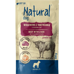 NATURAL Beef with liver and pumpkin - wet dog food - 500g