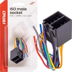 Amio - Φίσα ISO 13PIN Αρσενική CCA 12V 5A για Σταθερή Σύνδεση & Αξιόπιστη Λειτουργία Φωτισμού - 1 Τεμ. (04445 AM)