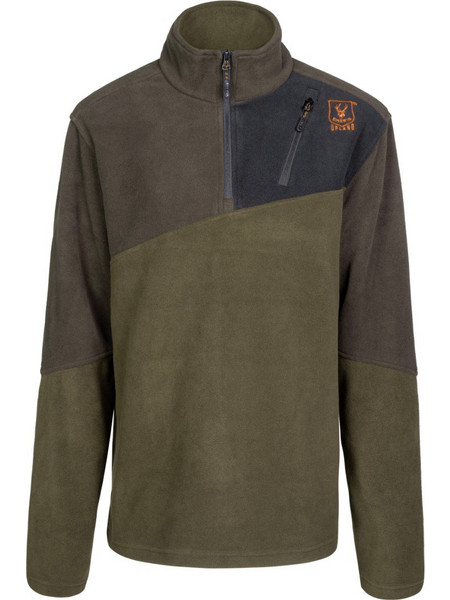 Fleece Ανδρικό Riserva Valle RU3404 Half Zip Fleece ΧΡΩΜΑ KHAKI BLACK ΜΕΓΕΘΟΣ Μ