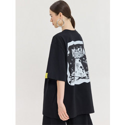 Hemithea Cheetah Oversized T-Shirt Space Μαύρο