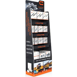 CABLETIME stand προβολής CT-STAND-BIG με γάντζους, 54.6 x 25 x 156.7cm