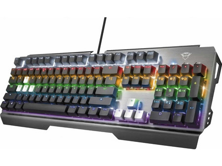 Trust Scarr GXT 877 Μηχανικό Gaming Πληκτρολόγιο με Custom Red Διακόπτες RGB Black