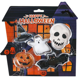 Κουπ - Πατ για Μπισκότα Μεταλλικά Halloween Σχέδια - 5 τμχ