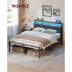 Vasagle Κρεβάτι Διπλό 140x190cm RMB123G101