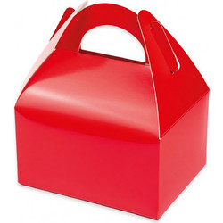 Κόκκινο Lunch Box - Χάρτινα Κουτάκια Φαγητού (6 τεμ)