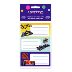Metron Σχολικές Ετικέτες Αυτοκόλλητες Blister 48x72mm 3/Φ 3 Φύλλων Αυτοκίνητα - 835.097689
