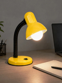 GLOBOSTAR(R) STUDENT GLB-102-0013 Μοντέρνο Επιτραπέζιο Φωτιστικό Πορτατίφ με Ντουί 1 x E27 AC 220-240V IP20 - Κίτρινο & Μαύρο - Μ14 x Π14 x Υ32cm