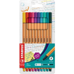 Stabilo Point 88 Markers 0.4mm Set 10 Colors (110261947) (STAB110261947)