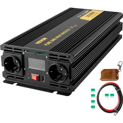 Μετατροπέας Τάσης Καθαρού Ημιτόνου VEVOR 2500W (Peak 5000W) 12V σε 230V