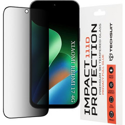 Techsuit 111D Privacy Full Glue Μεμβράνη Προστασίας Οθόνης για Xiaomi Redmi 17 4G / Redmi 17 5G, Μαύρη