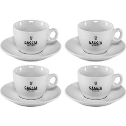 Gaggia Milano Σετ Φλιτζάνια Espresso & Ελληνικού Καφέ Πορσελάνης Λευκά 150ml 4τμχ