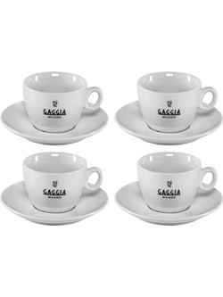 Gaggia Milano Σετ Φλιτζάνια Espresso & Ελληνικού Καφέ Πορσελάνης Λευκά 150ml 4τμχ