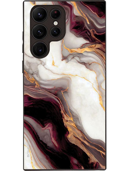 Sonique Marble Series Θήκη Burgundy (Samsung Galaxy S22 Ultra)