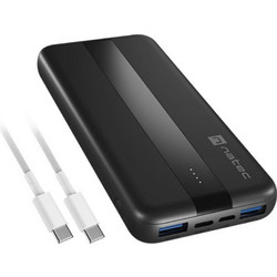 Natec Trevi Slim Q Power Bank 10000mAh 20W με 2 Θύρες USB-A Black
