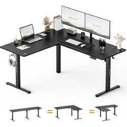 SENSE7 Nojo Light Corner Γωνιακό Γραφείο 160x140cm Black