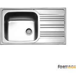 Fortinox Valley 25185 Ένθετος Νεροχύτης Inox Αντιστρεφόμενος Ματ Σαγρέ 86x50cm